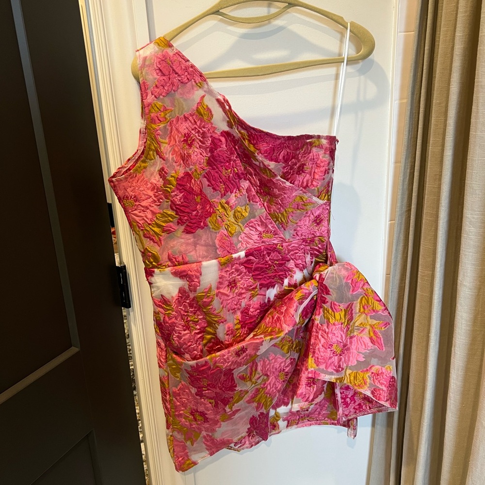 Reverse Pink and Yellow Floral Dress